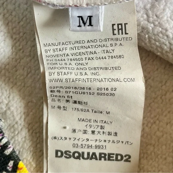 Dsquared2 Japanese Manga Graffiti Print French Terry Sweatshirt Size M